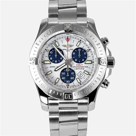 breitling colt chronograph bracelet 1 year warranrty|breitling colt chronometre 500m stainless.